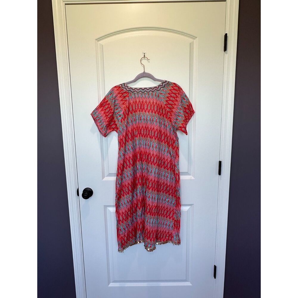 NWT Naudic Sao Paulo Dress Malia Print Azalea Pink Size Medium